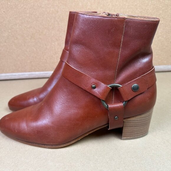 Sessun Women's Fort Graham Brown Harness Moto Leather Ankle Boots EU 40 / US 9 - Picture 4 of 9